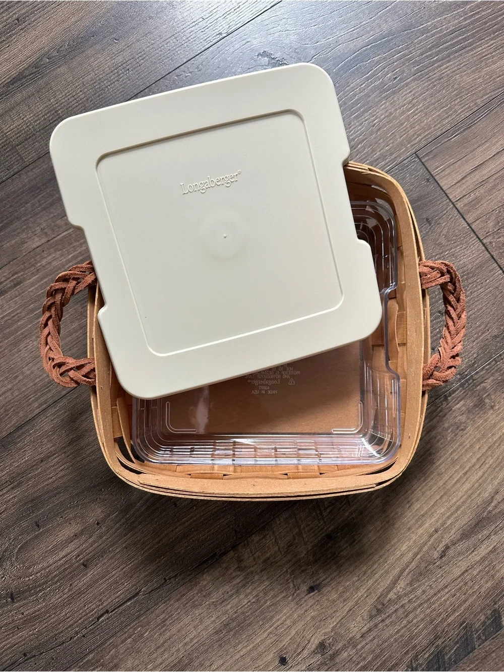 Longaberger 8x8 Serving Solutions Basket with Protector and Lid